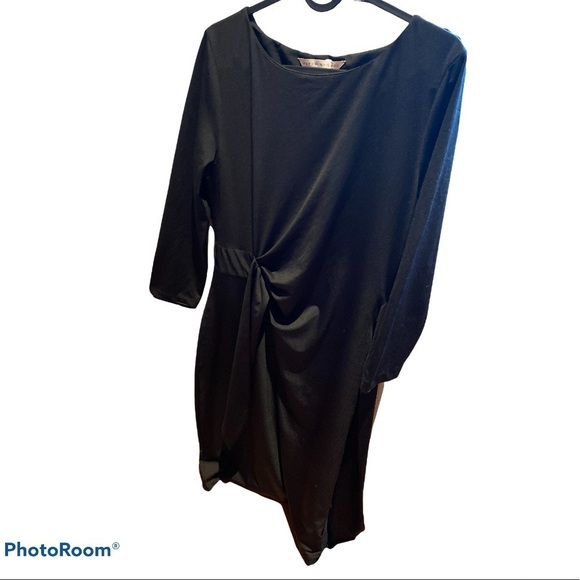 PETER NYGUARD black elegant Lycra  midi dress Sz S - Picture 1 of 11